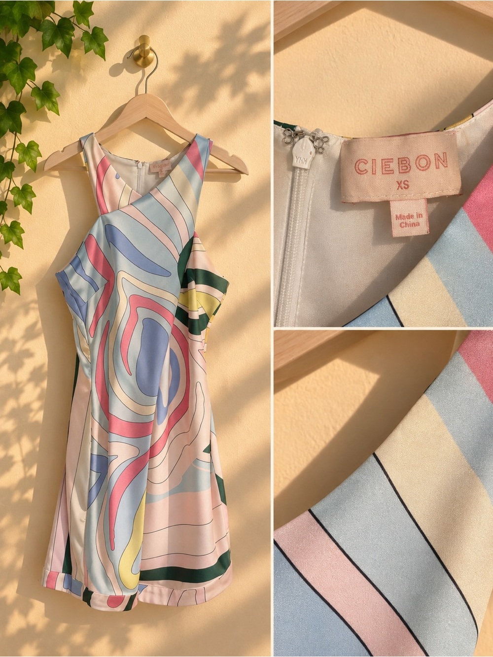 Pastel Swirl Halter Dress - XS pucci look alike